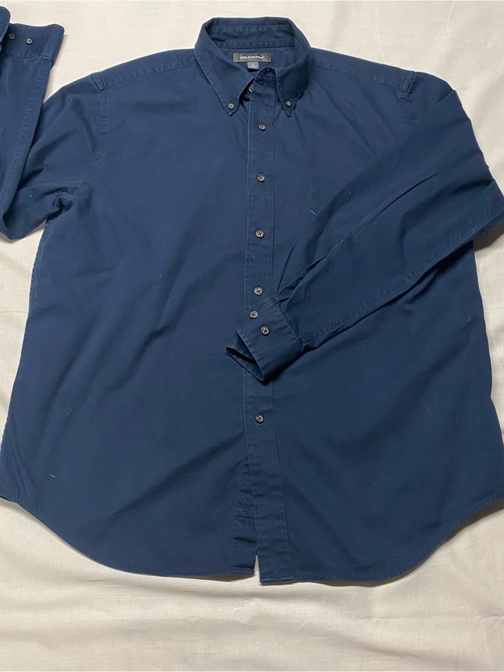 croft & barrow Navy Blue Long-Sleeve Button-Down Shirt